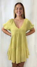 Load image into Gallery viewer, Natural Gold Tiered Babydoll Shift Dress