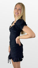 Load image into Gallery viewer, Black Magic Ruched Dress