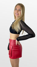 Load image into Gallery viewer, Hot Pocket Faux Leather Skort