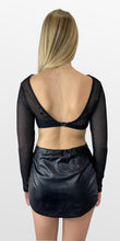 Load image into Gallery viewer, Sharp Edge Mesh Long Sleeve Crop Top