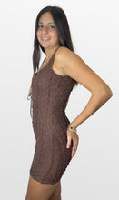 Load image into Gallery viewer, Sweet Chocolate Ruffled Bodycon Dress