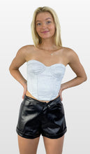 Load image into Gallery viewer, Metallic Shine Strapless Corset Top