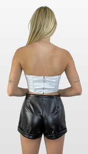 Metallic Shine Strapless Corset Top