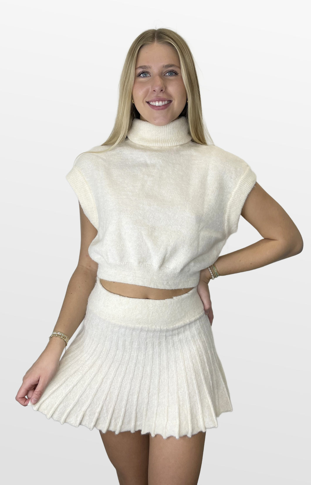 Ivory Snow Turtleneck Sweater Set