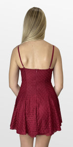 Cranberry Crush Lace Skater Dress