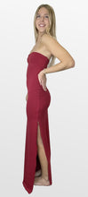 Load image into Gallery viewer, Ruby Wine Strapless Maxi Dress