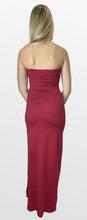 Load image into Gallery viewer, Ruby Wine Strapless Maxi Dress