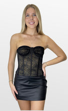 Load image into Gallery viewer, Black Widow Lace Overlay Corset Top