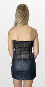 Black Widow Lace Overlay Corset Top