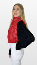 Load image into Gallery viewer, Red Rider Faux Leather Puffer Vest