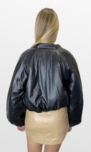 Load image into Gallery viewer, Tough Task Faux Leather Puffer Jacket