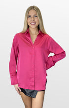 Load image into Gallery viewer, Pink Season Satin Collared Shirt