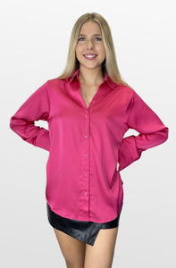 Pink Season Satin Collared Shirt