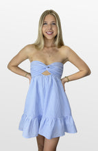 Load image into Gallery viewer, Gingham Game Strapless Twist Dress