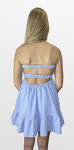Load image into Gallery viewer, Gingham Game Strapless Twist Dress