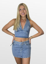 Load image into Gallery viewer, Classic Denim Twist Matching Skirt Set
