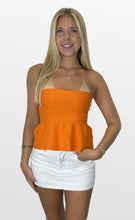 Load image into Gallery viewer, Sporty Strapless Peplum Top