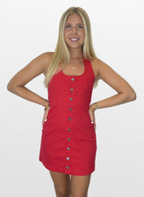Load image into Gallery viewer, Hot Spot Denim Halter Dress