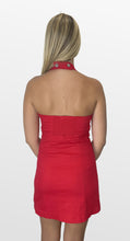 Load image into Gallery viewer, Hot Spot Denim Halter Dress