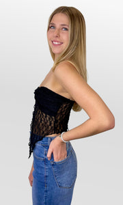 Midnight Lace Bandeau With Overlay