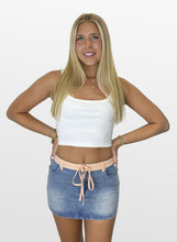 Load image into Gallery viewer, Gingham Touch Denim Skirt