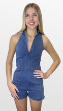 Load image into Gallery viewer, Casual Comment Denim Halter Romper