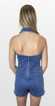 Load image into Gallery viewer, Casual Comment Denim Halter Romper