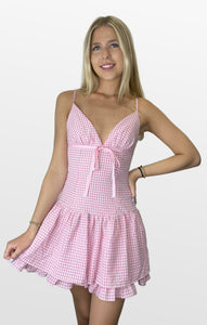 Fair Play Gingham Drop Waist Dress