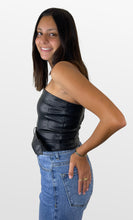 Load image into Gallery viewer, You’re Tough Faux Leather Strapless Top