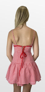 Fair Play Gingham Drop Waist Dress