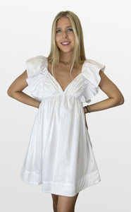 Get Your Game On Dress With Ruffle Sleeves