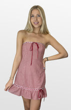 Load image into Gallery viewer, Gingham Girl Strapless Dress