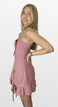 Load image into Gallery viewer, Gingham Girl Strapless Dress