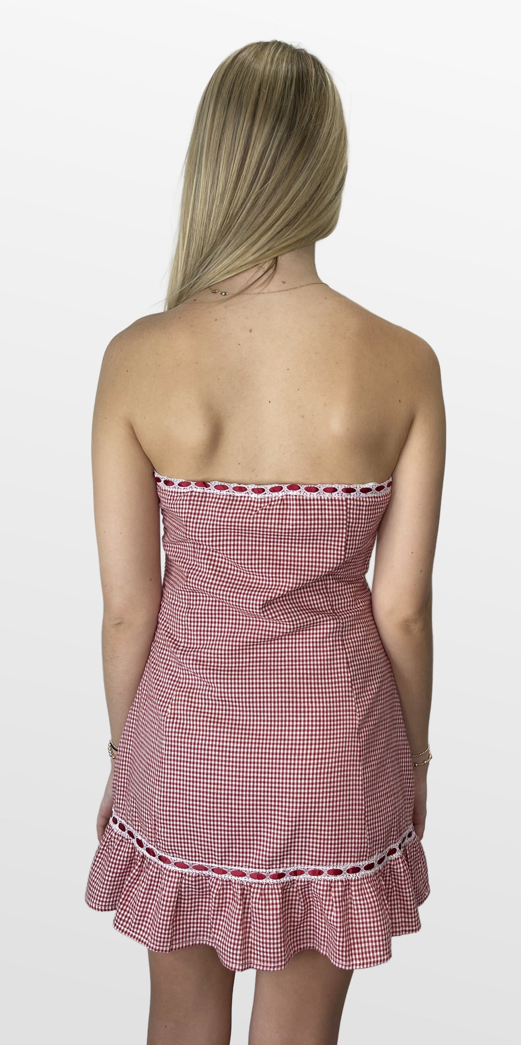 Gingham Girl Strapless Dress – The Campus Colors Boutique Gingham Girl Strapless Dress – The Campus Colors Boutique
