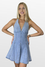 Load image into Gallery viewer, Special Outing Denim Halter Dress