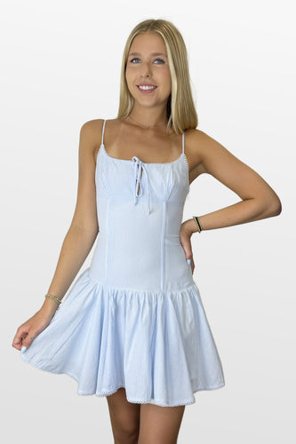 Winning Season Striped Drop Waist Dress