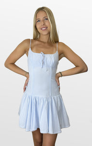 Winning Season Striped Drop Waist Dress