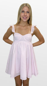 Palest of Pink Bustier Bodice Mini Dress