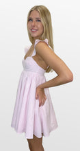 Load image into Gallery viewer, Palest of Pink Bustier Bodice Mini Dress