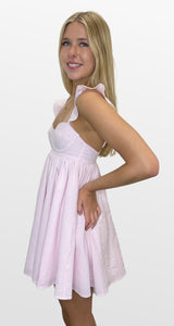 Palest of Pink Bustier Bodice Mini Dress