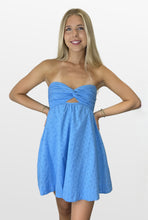 Load image into Gallery viewer, Eyelet With a Twist Strapless Mini Dress