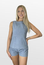 Load image into Gallery viewer, Subtle Stripe Denim Short Set