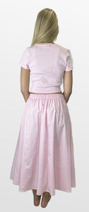 Soft Tones Button Top and Midi Skirt