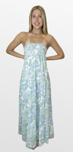 Feel the Ocean Strapless Maxi Dress