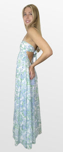 Feel the Ocean Strapless Maxi Dress