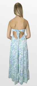 Feel the Ocean Strapless Maxi Dress