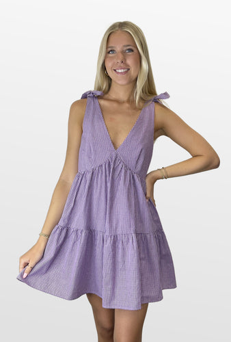 Game Time Gingham Tiered Dress