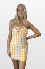 Load image into Gallery viewer, Field Trip Gingham Strapless Dress