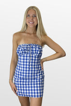 Load image into Gallery viewer, Field Trip Gingham Strapless Dress