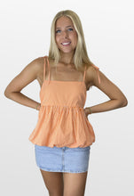 Load image into Gallery viewer, Go Orange Gingham Babydoll Top